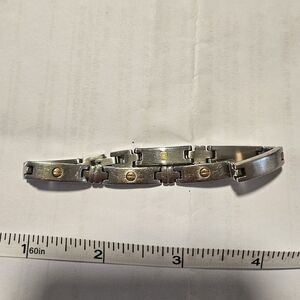 Stainless Steel Womens Gold and Silver Tennis Bracelet preppy Vintage